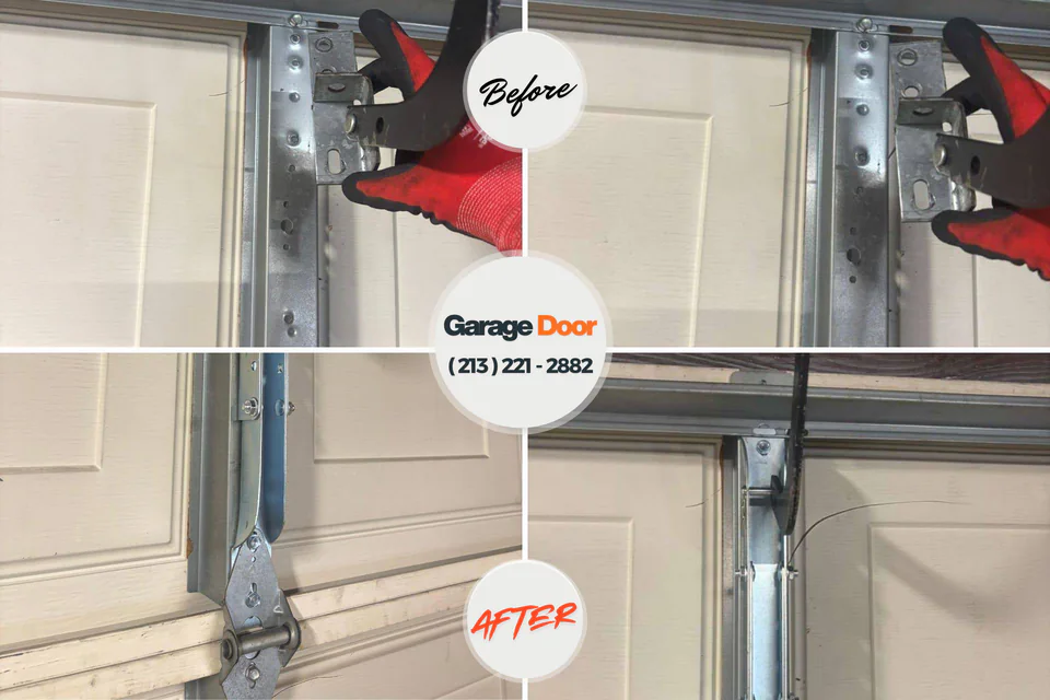 Before and after: garage door repair South Lansing, NY